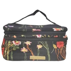 Tarten & Twine Double Zip Soft Train Case Embroidered Flowers Nwot